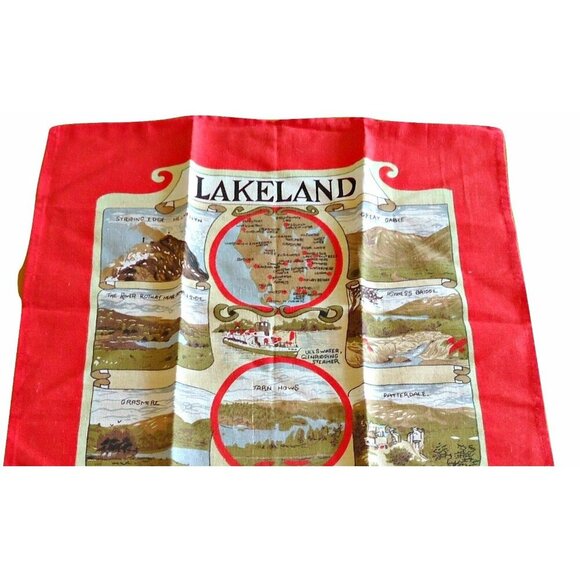 Tea Towel Souvenir Lakeland England Tea Towel Vintage - Picture 2 of 4